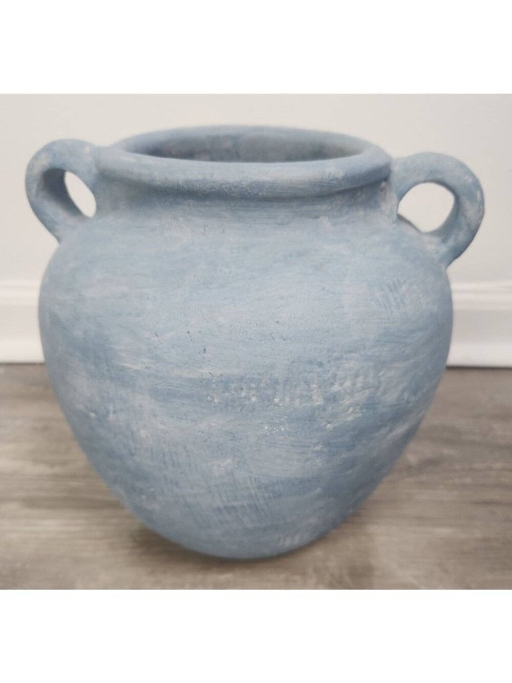 Pottery Barn Chambray Artisan Handcrafted Ceramic Medium Blue Vase